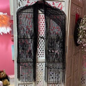 Elegant Black Sheer Scarf